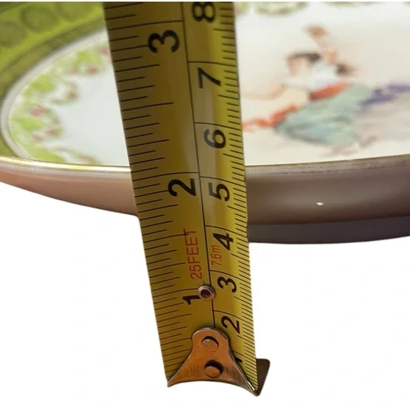 Wine Maiden Victoria Carlsbad Austria 12” Bacchante Kaufmann Bowl Green Gold Lg - Picture 6 of 10